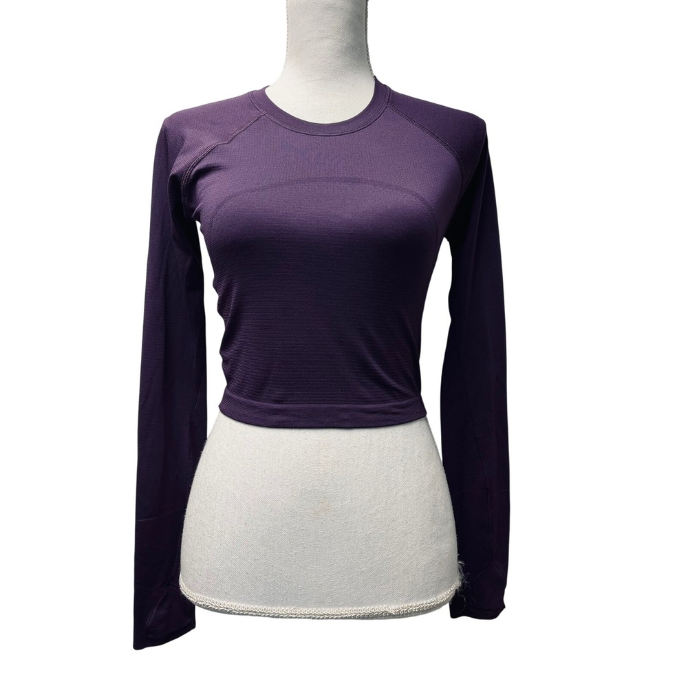 Lululemon Swiftly Tech 2.0 Race Length Size 6 Purple Athletic Running Top‎ Yoga